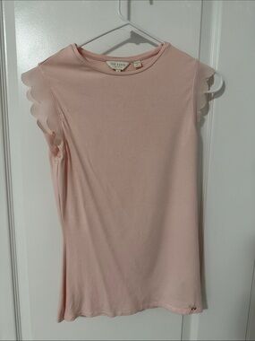 Ted Baker Blush Pink Scallop Sleeve Tank